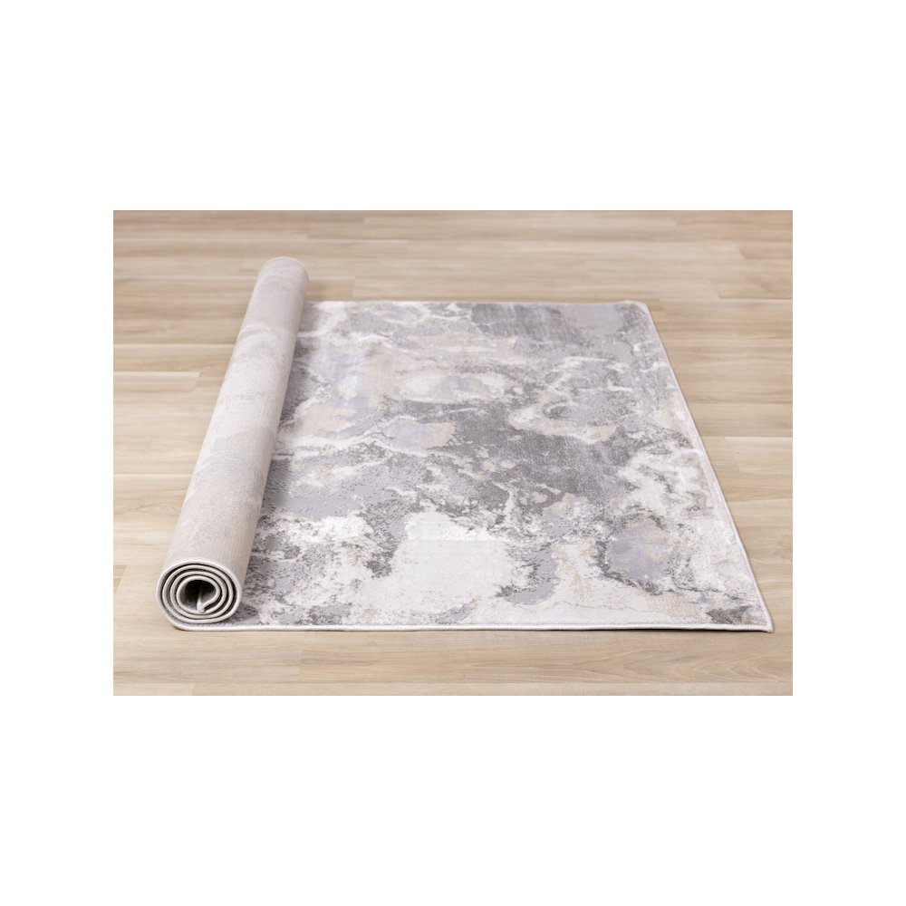 Layla Modern Swirl Beige Grey Cream Rug, 7'10" x 10'6". Picture 8