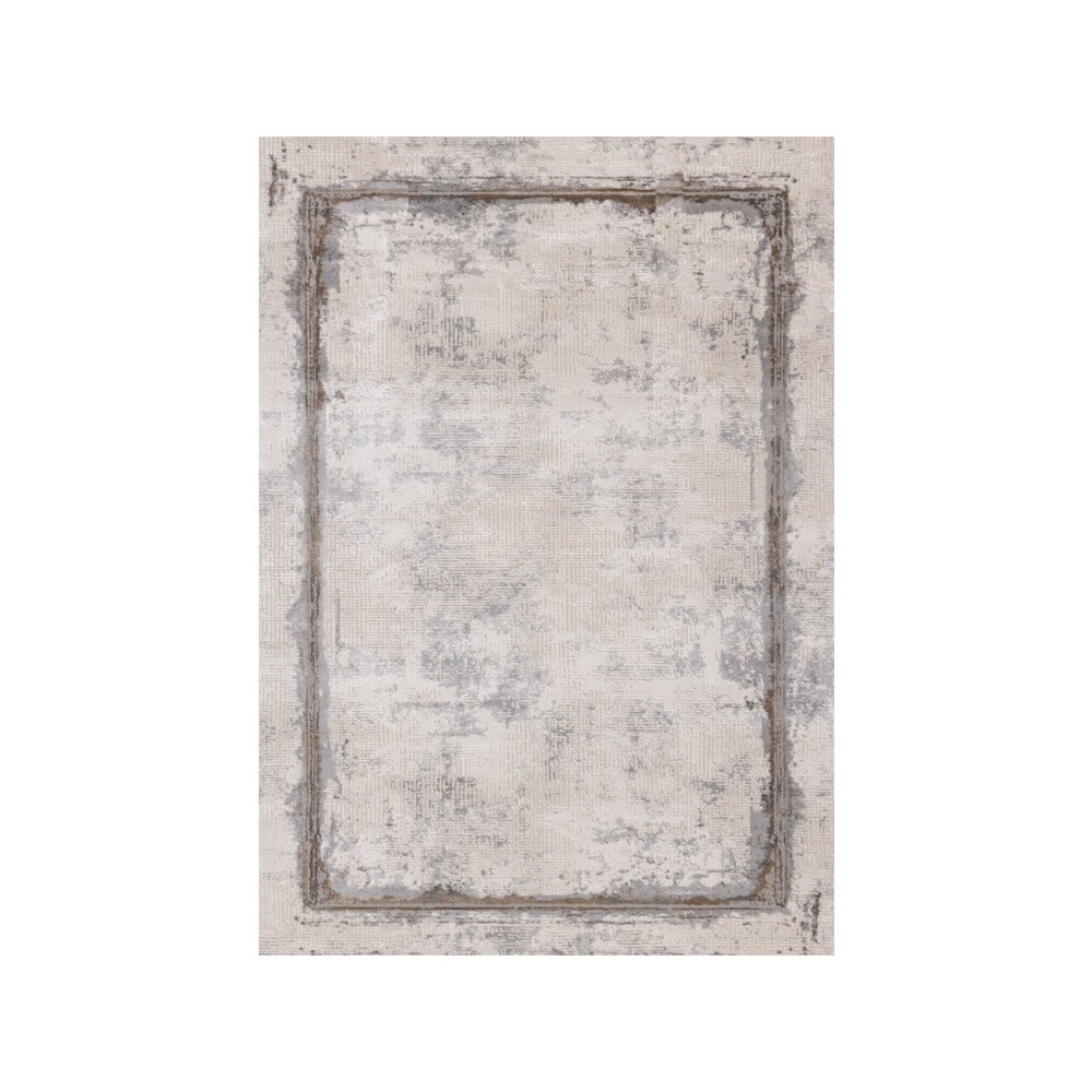 Layla Grey Black Distressed Border Rug, 7'10" x 10'6". Picture 1