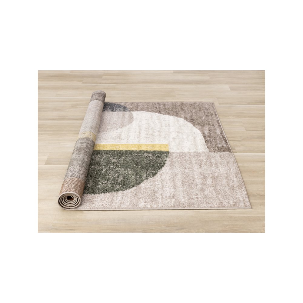 Maui Abstract Geometric Green Yellow Rug, 7'10" x 10'6". Picture 8