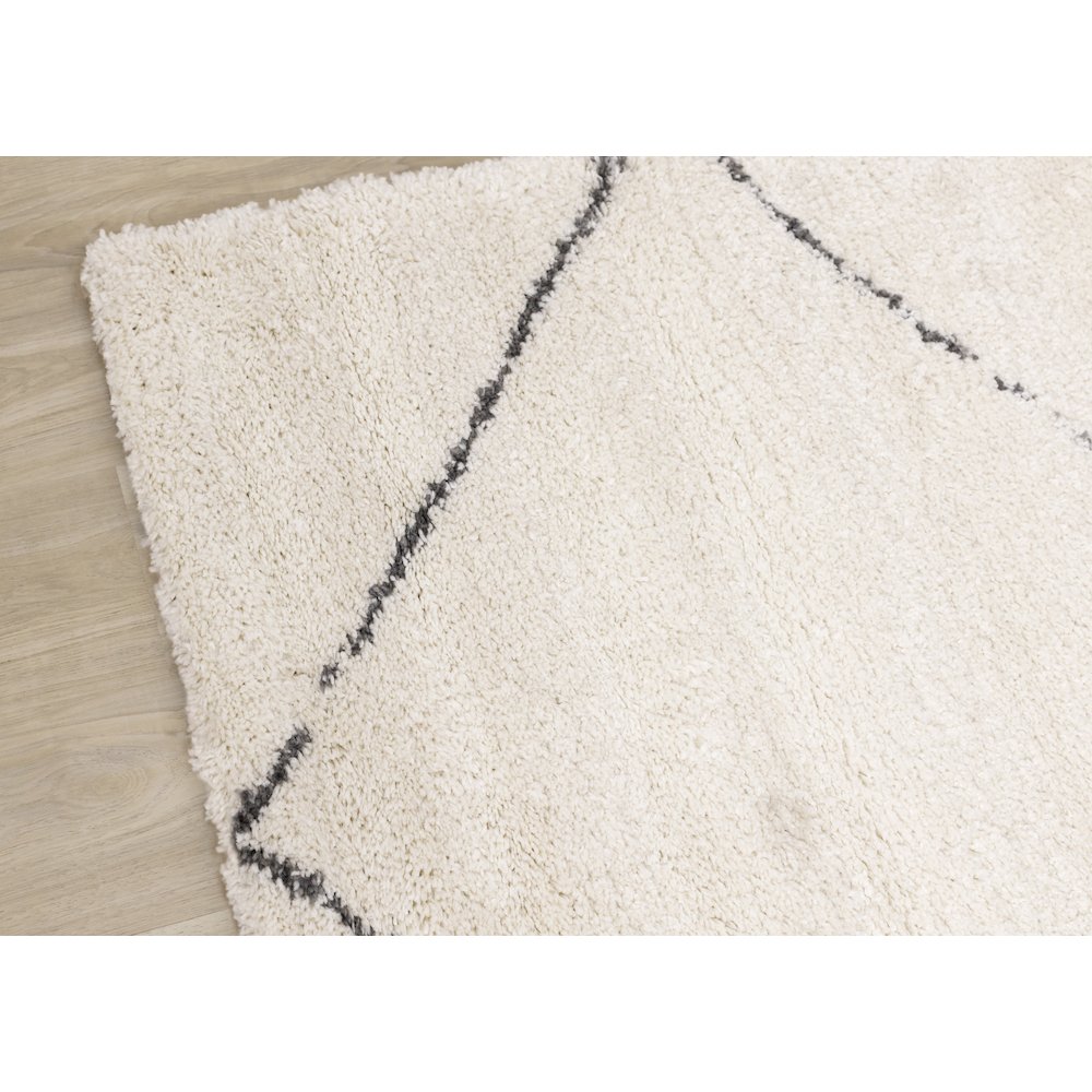 Madison Cream Grey Soft Lines Shag Rug, 7'10" x 10'10". Picture 5