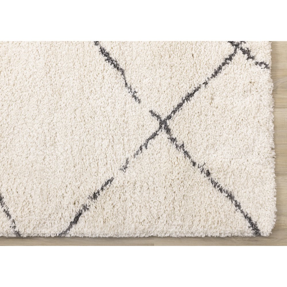 Madison Cream Grey Soft Lines Shag Rug, 7'10" x 10'10". Picture 7