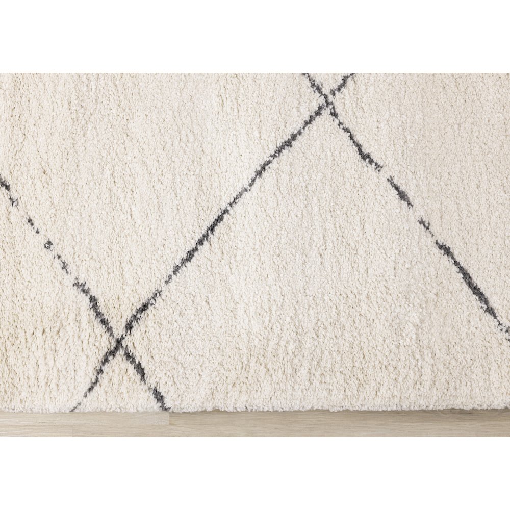 Madison Cream Grey Soft Lines Shag Rug, 7'10" x 10'10". Picture 9