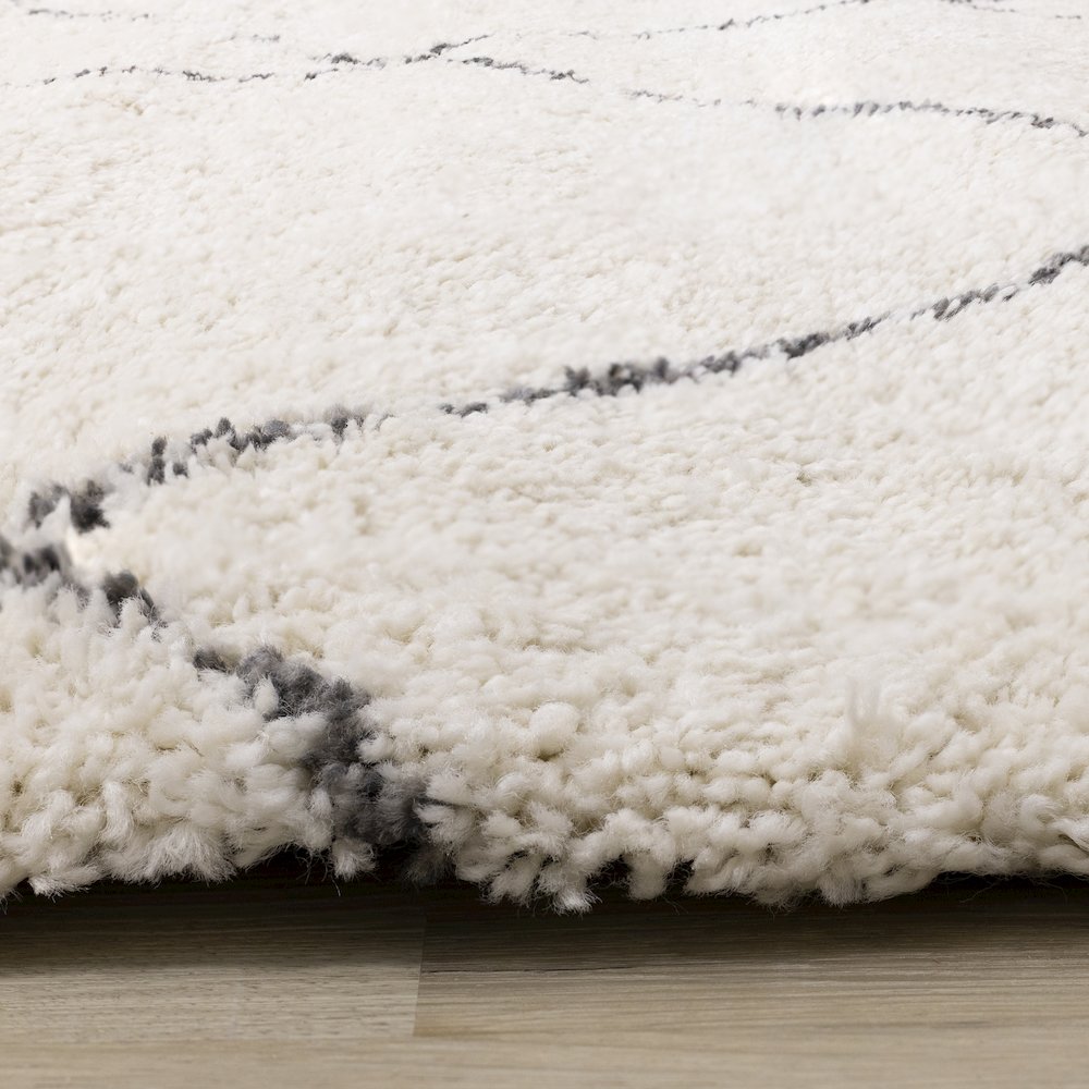 Madison Cream Grey Soft Lines Shag Rug, 7'10" x 10'10". Picture 8