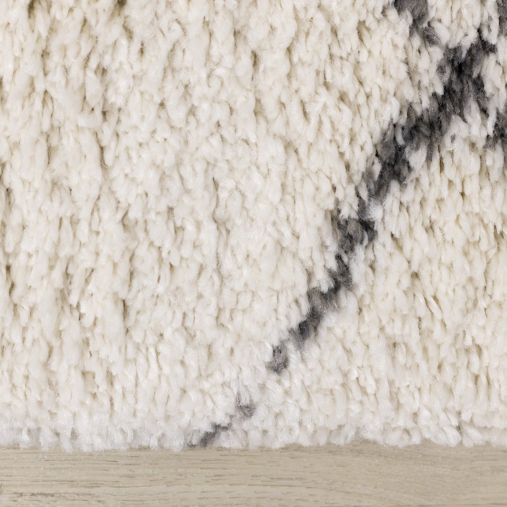 Madison Cream Grey Soft Lines Shag Rug, 7'10" x 10'10". Picture 10