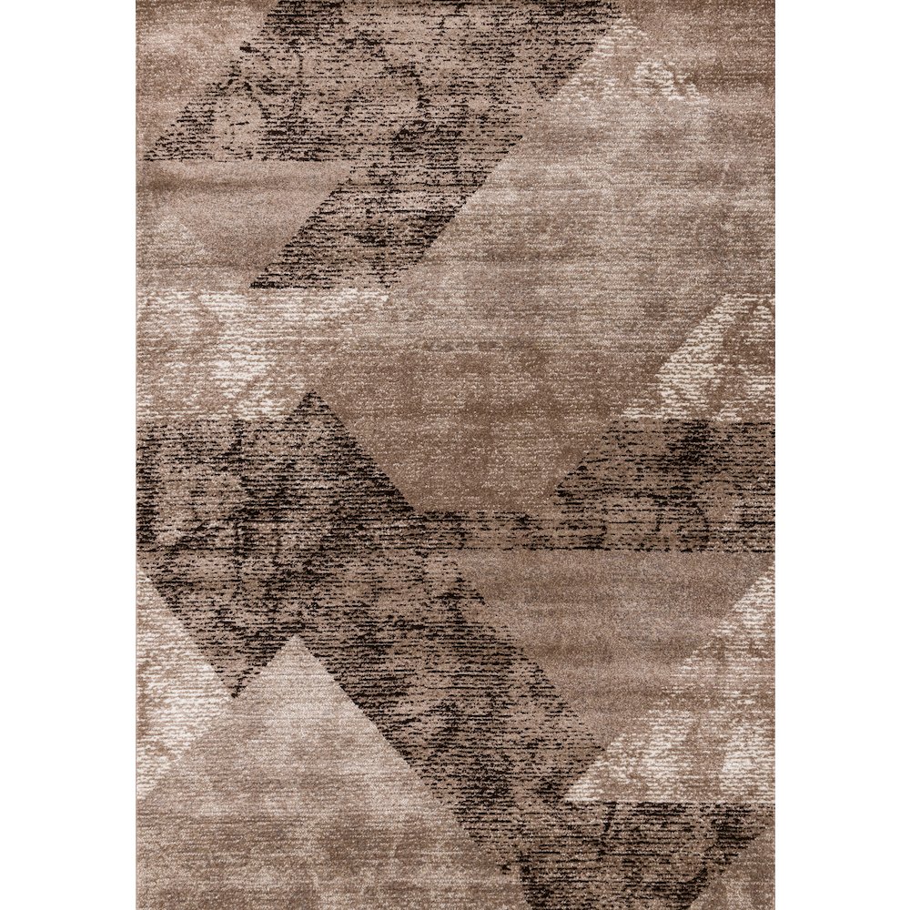 Distressed Geometric 7x10 Area Rug in Brown Taupe, Rug for Living Room. Picture 1