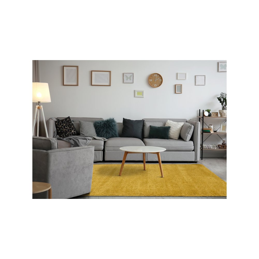 Palmer Soft Yellow Shag Rug. Picture 3
