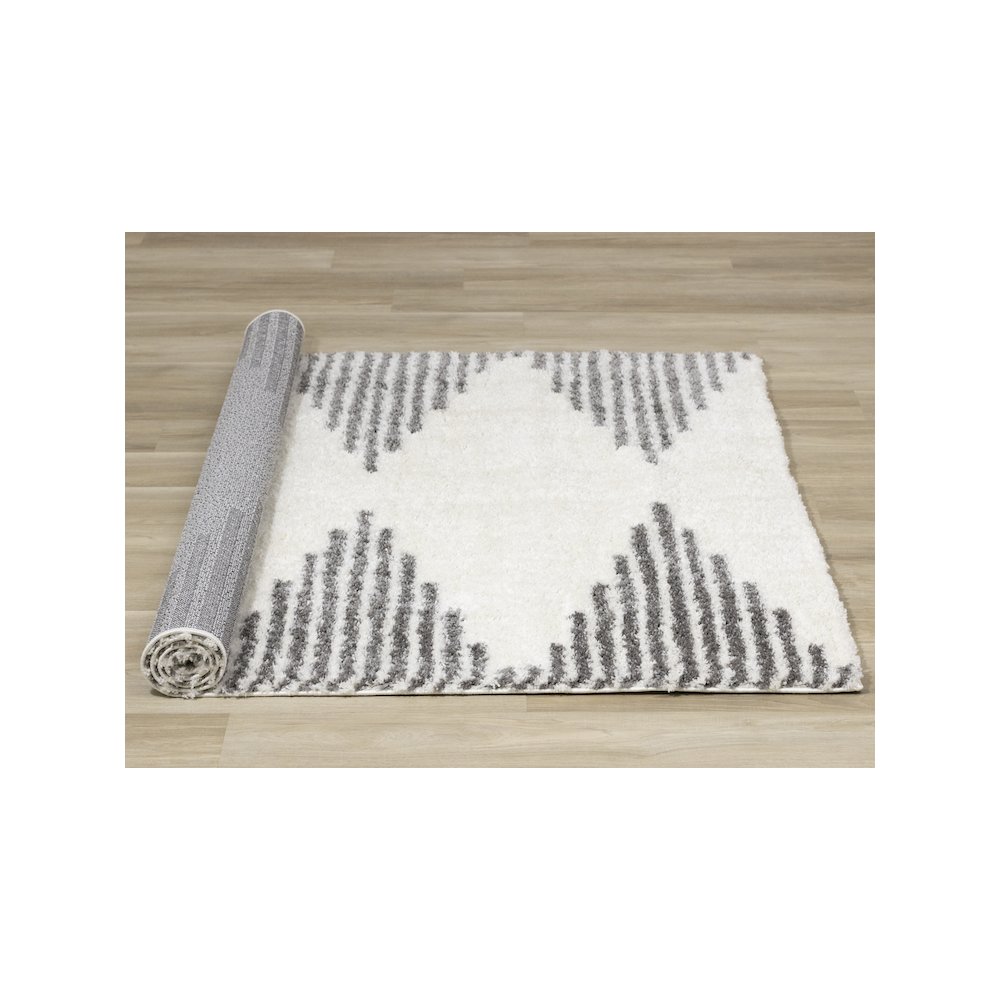 Palmer Cream Grey Soft Diamonds Area Rug, 7'10" x 10'6". Picture 8