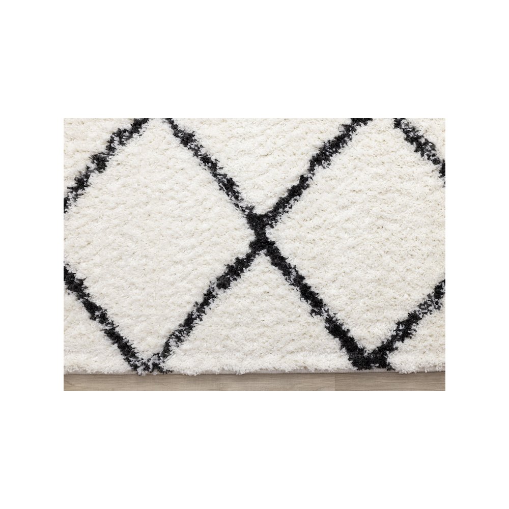 Geometric Grey White 7x10 Area Rug for Indoor Living Spaces. Picture 9