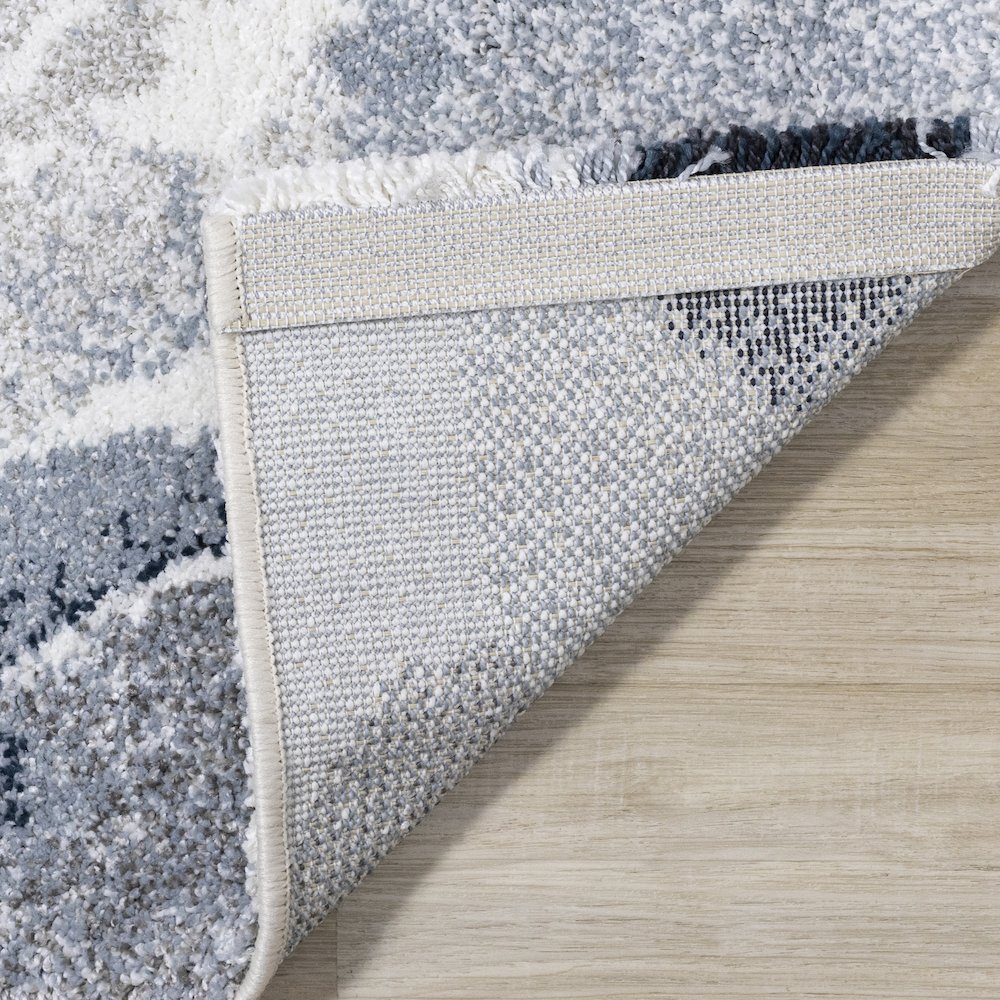 Sakura Grey White Blue Floral Rug, 6'7" x 9'6". Picture 5