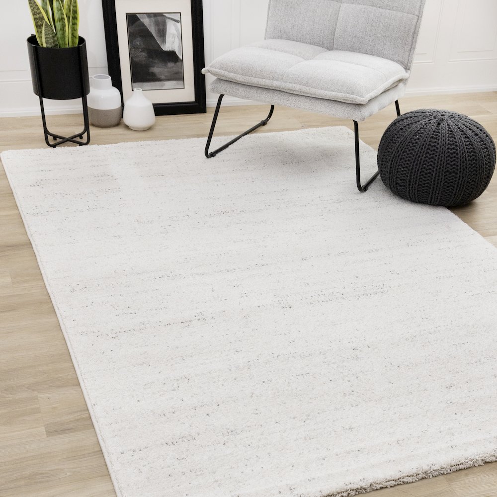 Sakura White Grey Speckled Area Rug, 7'10" x 10'10". Picture 2