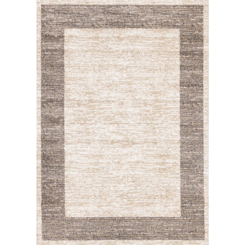 Claremont Beige Taupe Distressed Border Area Rug, 7'10'' x 10'6''. Picture 1