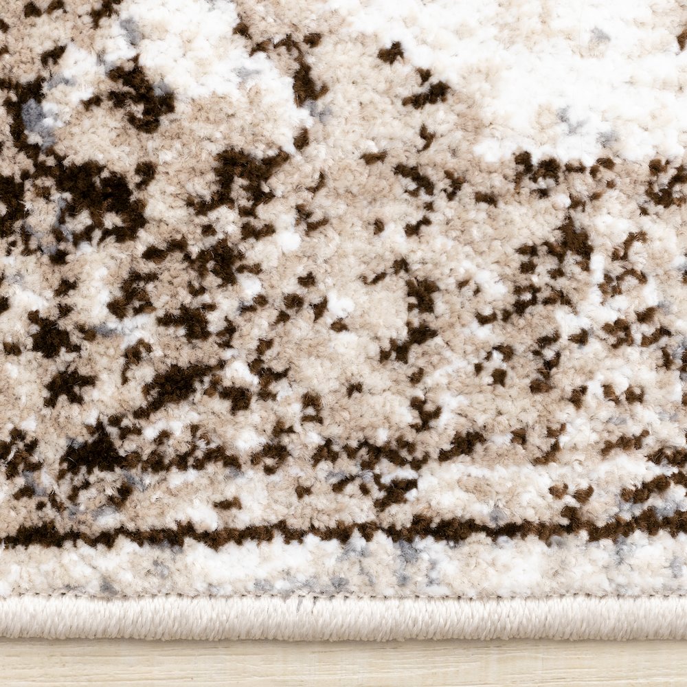 Classic Distressed Carpet in Brown Cream, 7x10 Area Rug for Large Rooms. Picture 10