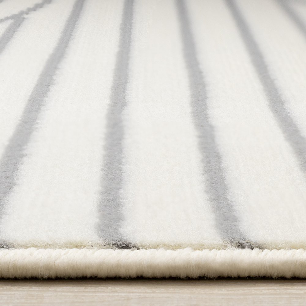 Modern 6x9 Rug in White and Grey, Soft Carpet for Living Room Spaces. Picture 5