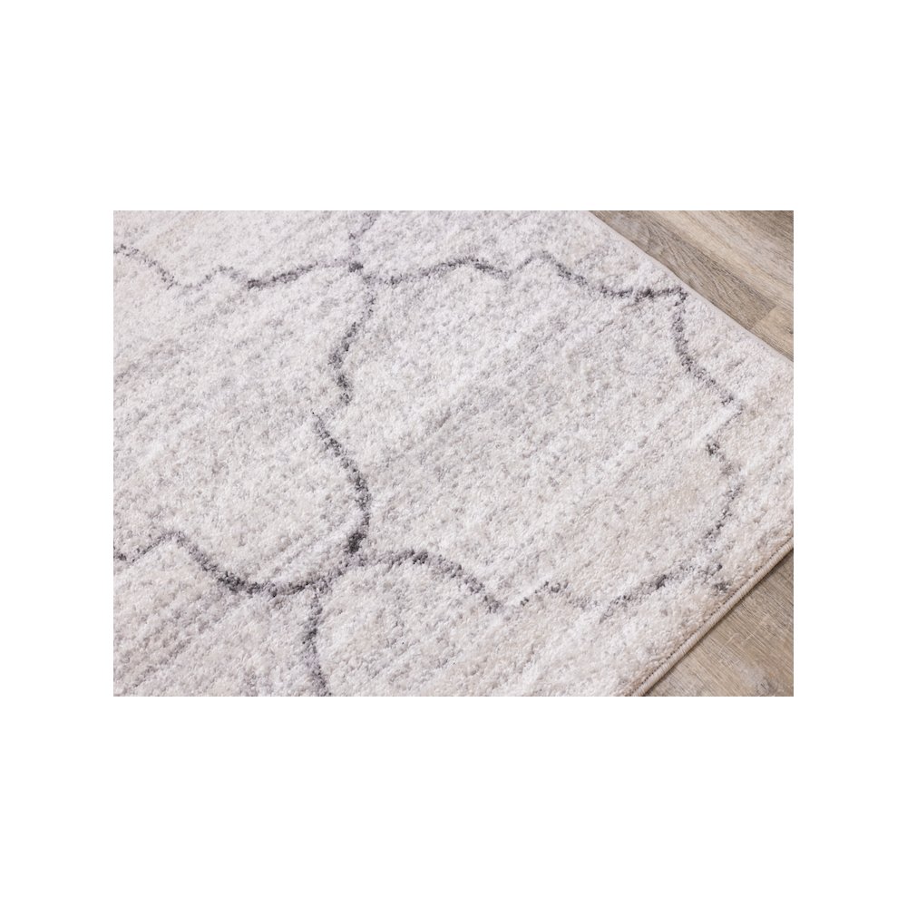 Finley Cream Grey Ogee Indoor Rug, 7'10" x 10'6". Picture 4