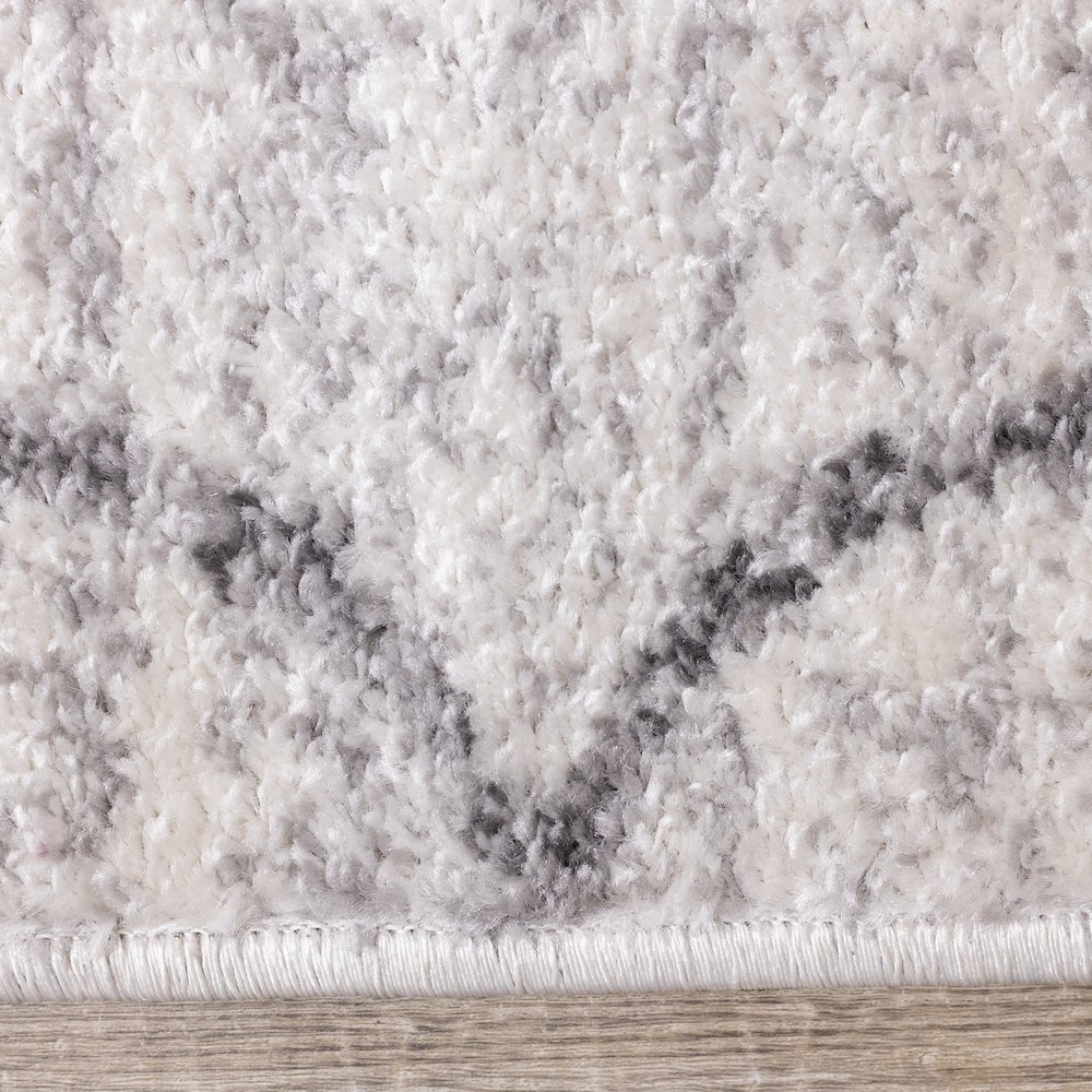 Finley Cream Grey Ogee Indoor Rug, 7'10" x 10'6". Picture 10