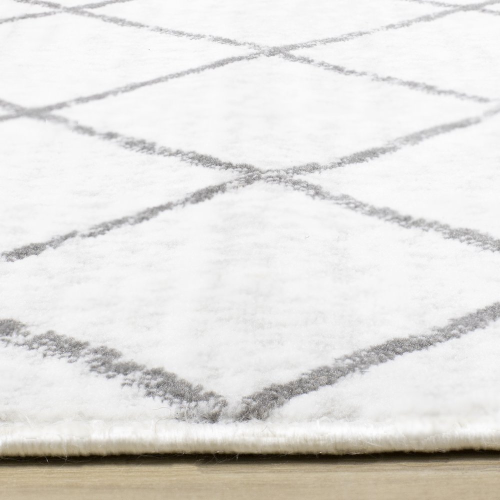 Grey and White Washable Runner Rug, Soft Carpet for Entryway or Living Room. Picture 5