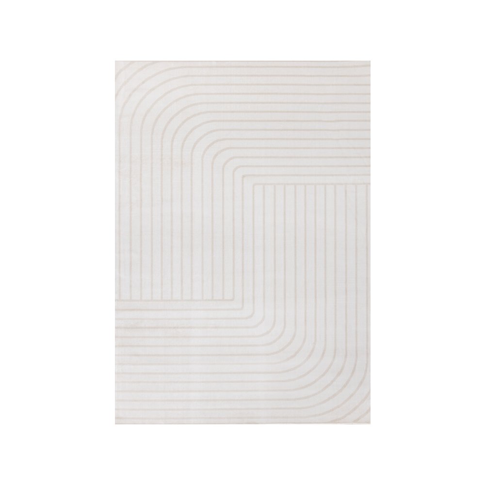 Beige and Cream 2x6 Rug, Modern Washable Runner for Living Room or Hallway. Picture 1