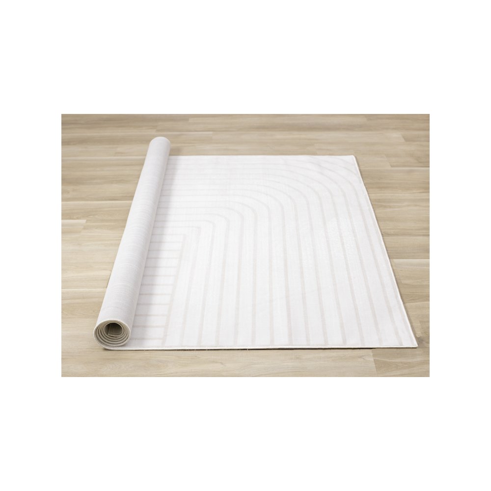 Beige and Cream 2x6 Rug, Modern Washable Runner for Living Room or Hallway. Picture 8