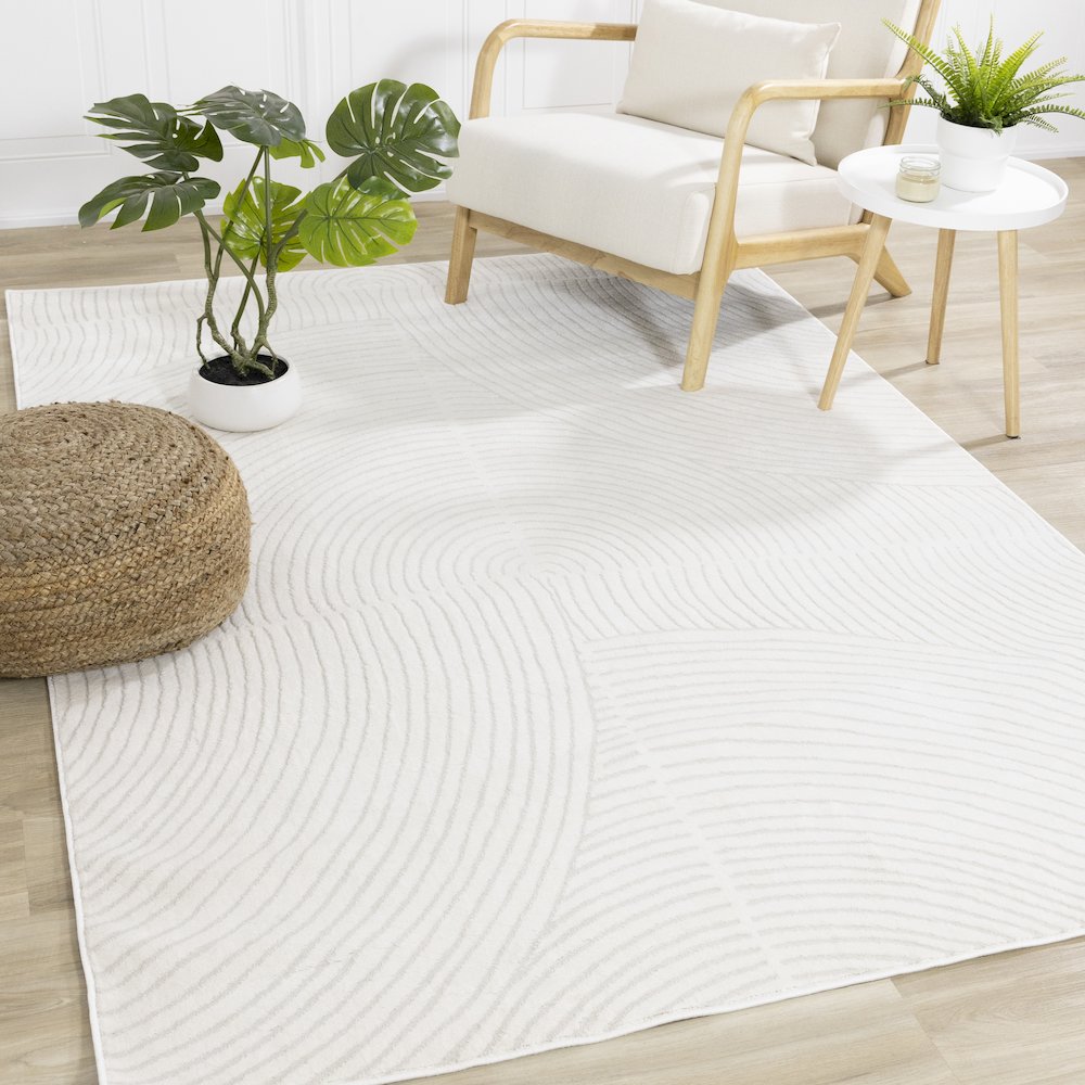 Holly Light Cream Swirl Soft Textured Area Rug, 7'10" x 10'6". Picture 2