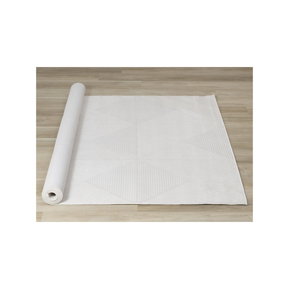 Holly Light Cream Diamond Block Pattern Soft Textured Area Rug, 7'10" x 10'6". Picture 8