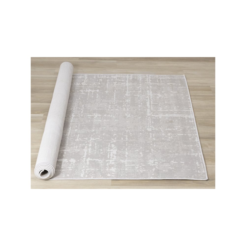 Holly Light Cream Distressed Textured Rug, 7'10" x 10'6". Picture 8