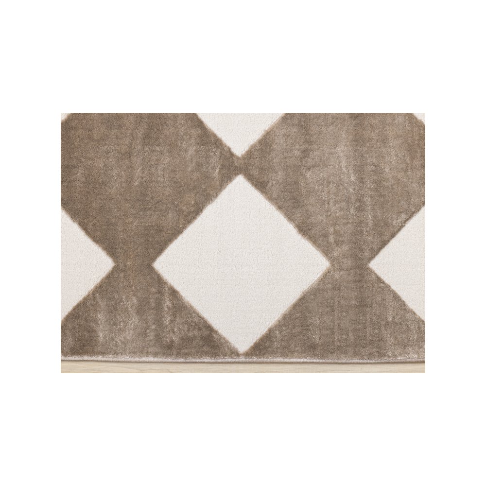Logan Brown Cream Diamond Checkered Rug, 7'10'' x 10'6''. Picture 9