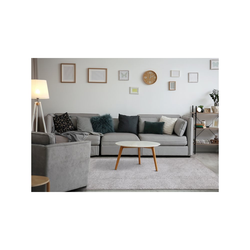 Palmer Soft Light Grey Neutral Shag Rug, 6'7" x 9'6". Picture 3