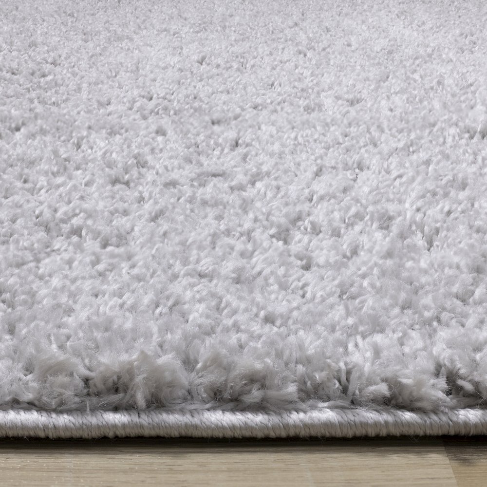 Palmer Soft Light Grey Neutral Shag Rug, 6'7" x 9'6". Picture 5