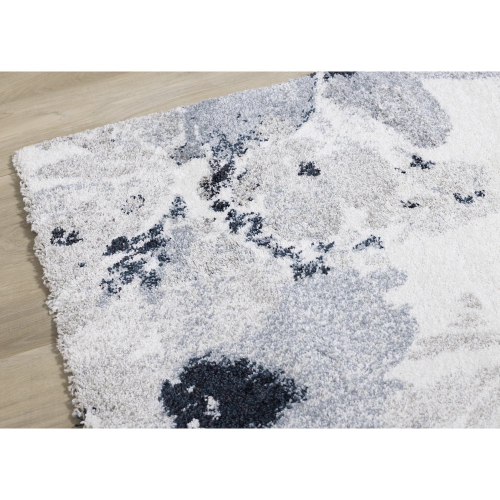 Sakura Grey White Blue Floral Rug, 7'10" x 10'10". Picture 4