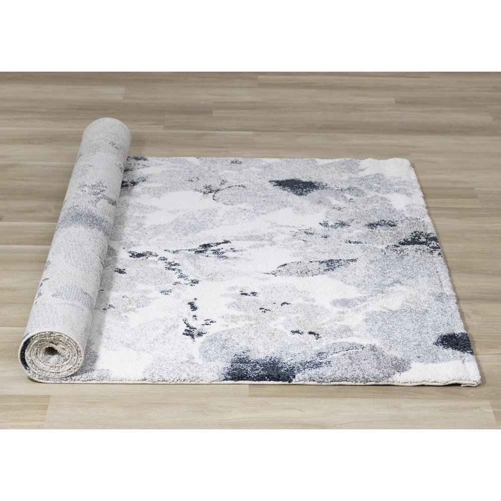 Sakura Grey White Blue Floral Rug, 7'10" x 10'10". Picture 8