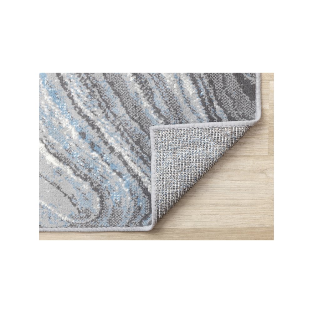 Abstract Grey Blue White Large Area Rug, 7x10 Functional Carpet. Picture 7