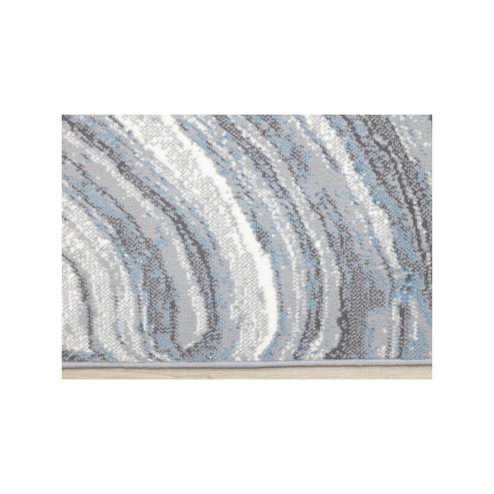 Abstract Grey Blue White Large Area Rug, 7x10 Functional Carpet. Picture 9