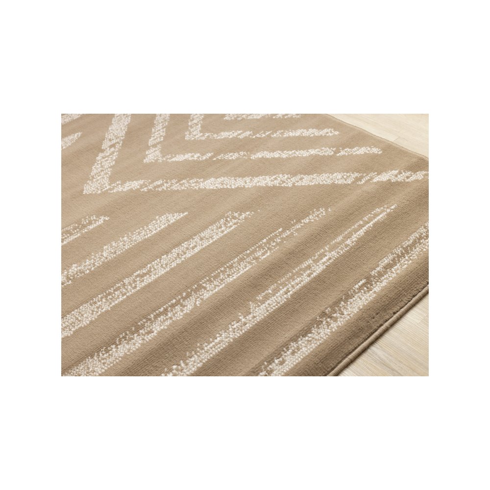 Modern 7x10 Rug in Brown Cream, Neutral Carpet for Interiors. Picture 4