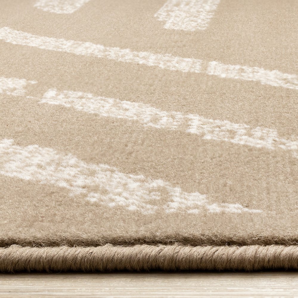Modern 7x10 Rug in Brown Cream, Neutral Carpet for Interiors. Picture 5