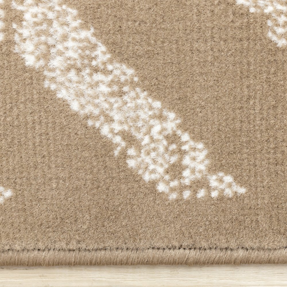 Modern 7x10 Rug in Brown Cream, Neutral Carpet for Interiors. Picture 10