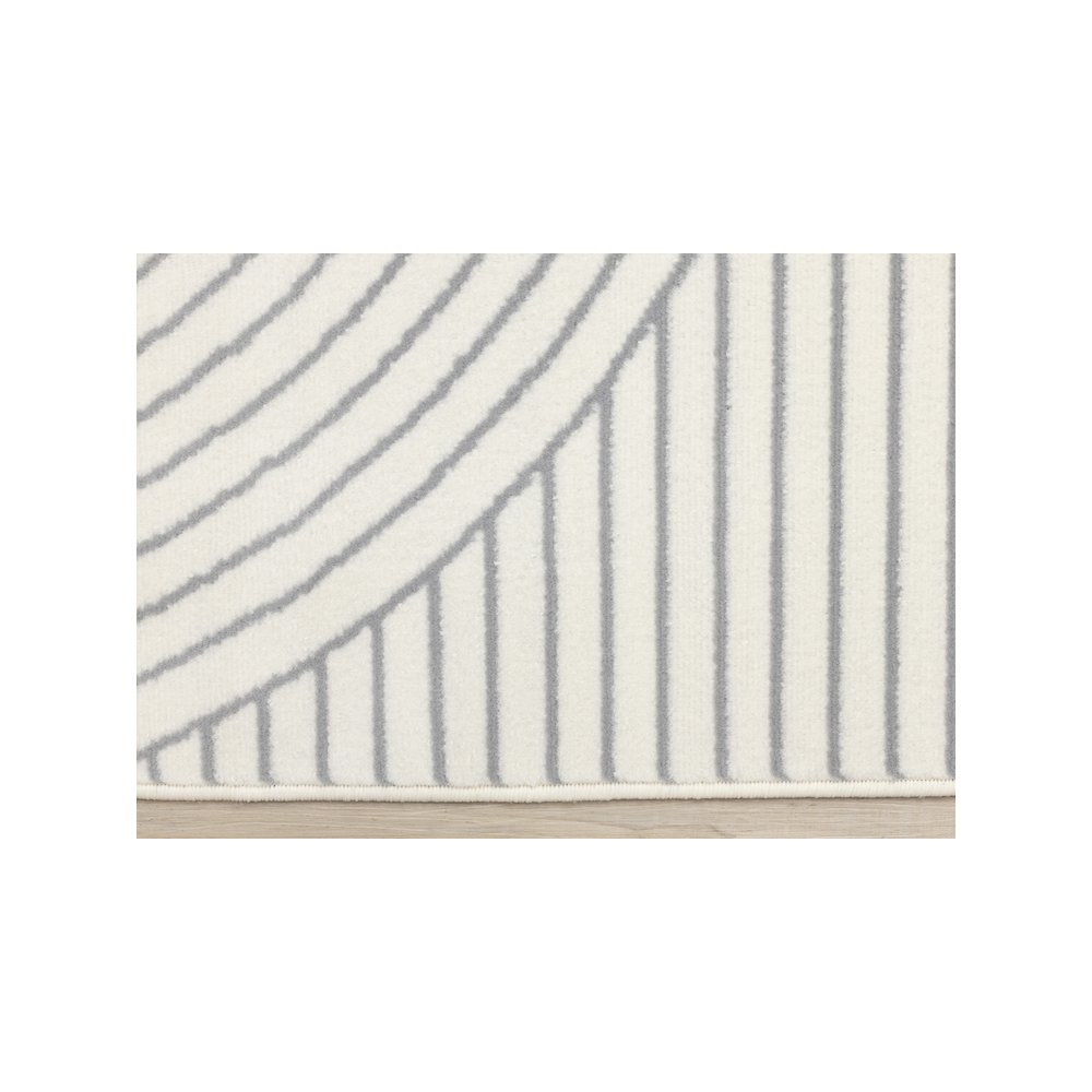 Modern Arches White Grey 7x10 Large Area Rug, Soft Carpet for Living Room. Picture 9
