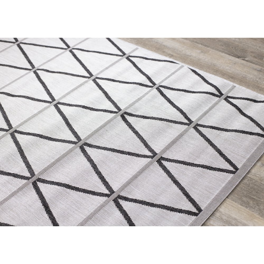Jewel Grey Black Geometric Indoor/Outdoor Area Rug, 7'10" x 10'6". Picture 4