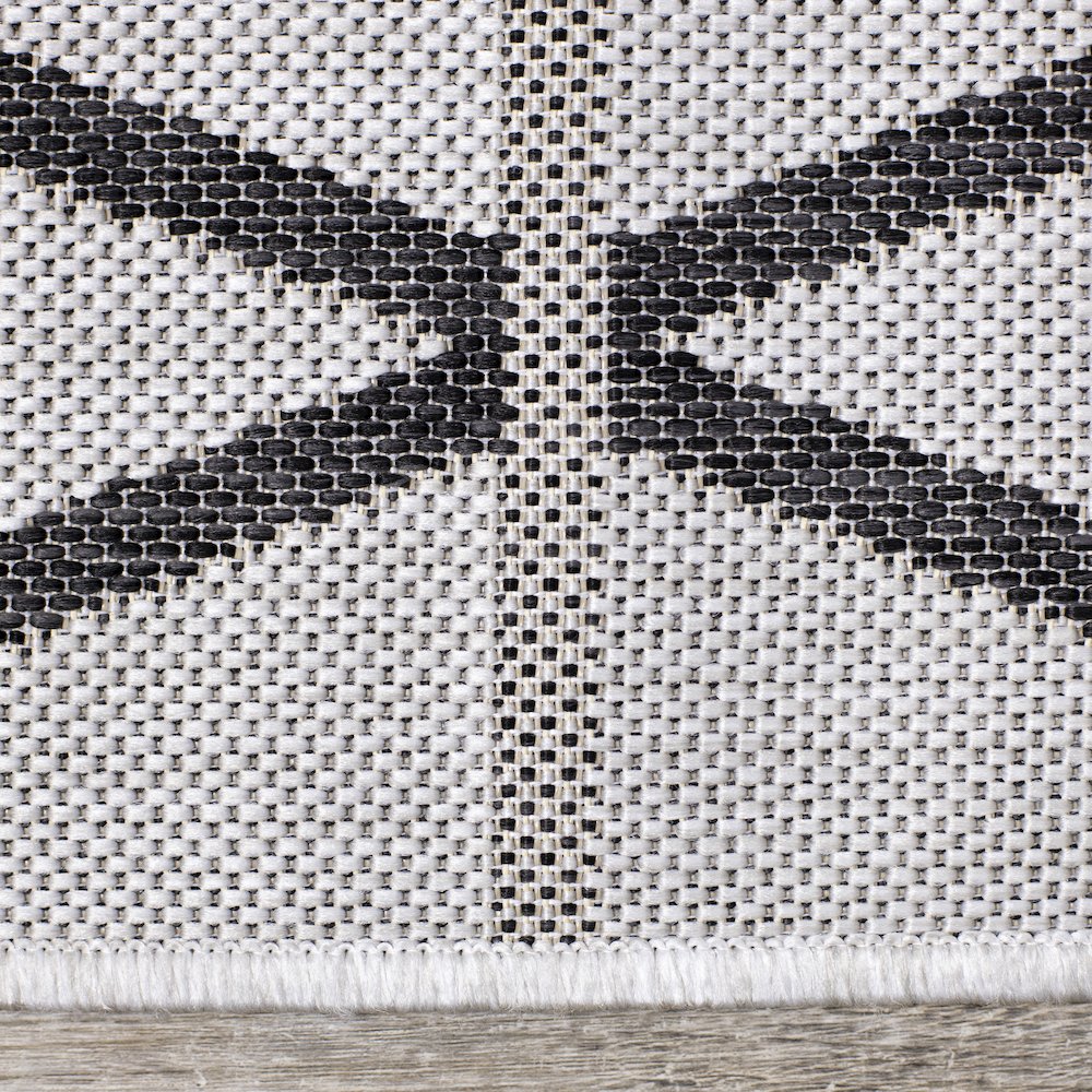Jewel Grey Black Geometric Indoor/Outdoor Area Rug, 7'10" x 10'6". Picture 9