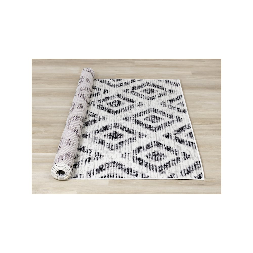 Meridian Grey Diamond Distressed Rug, 7'10" x 10'6". Picture 8