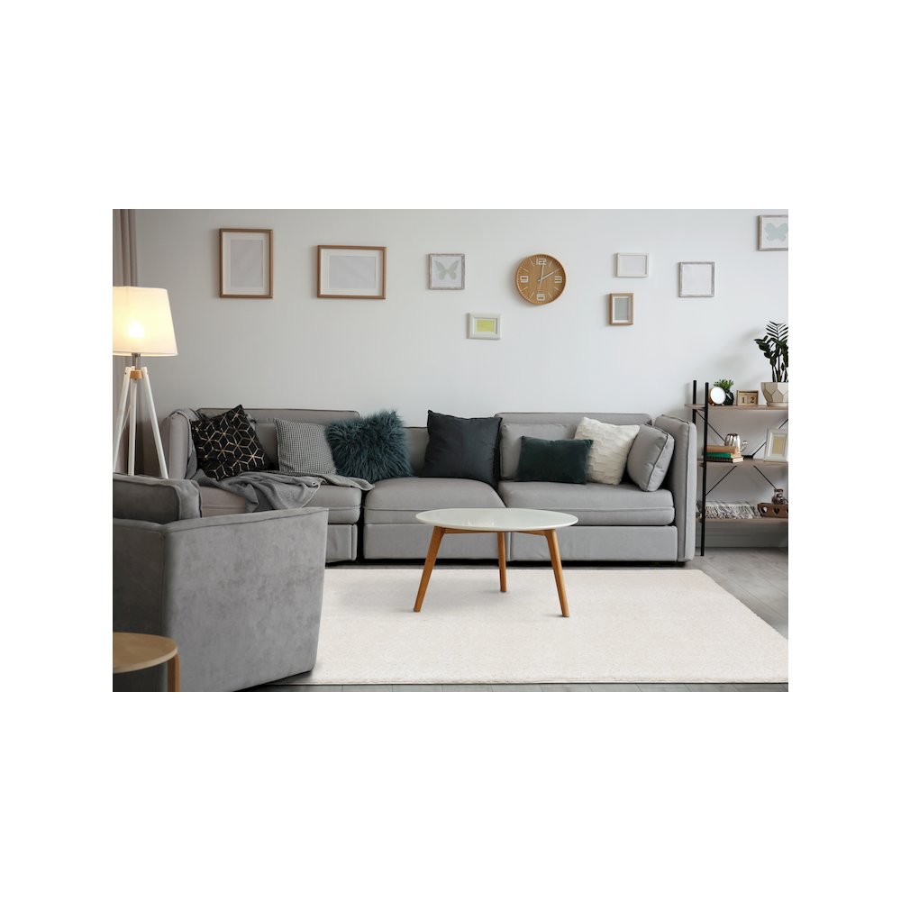 Palmer Soft White Neutral Shag Rug, 7'10" x 10'6". Picture 3
