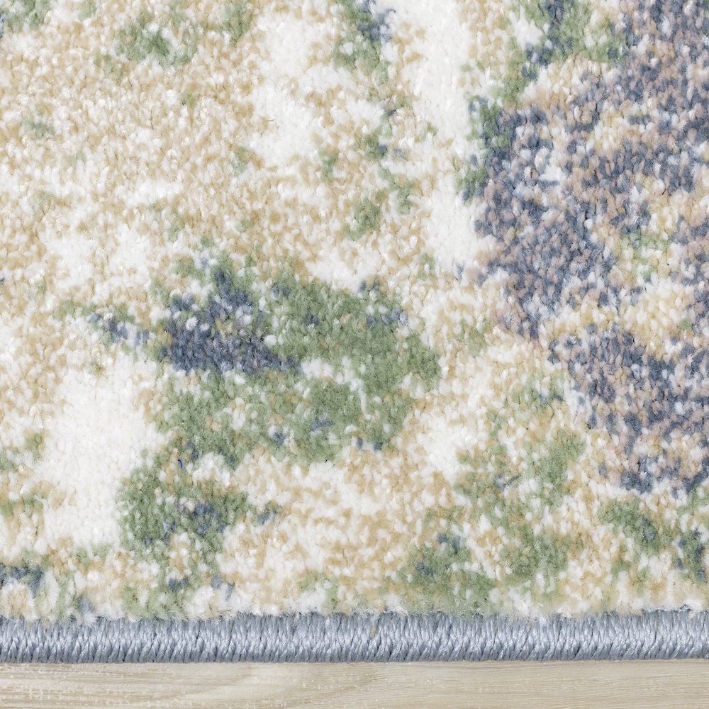 Davi Blue Green Cream Distressed Abstract Area Rug, 2'8" x 4'3". Picture 10