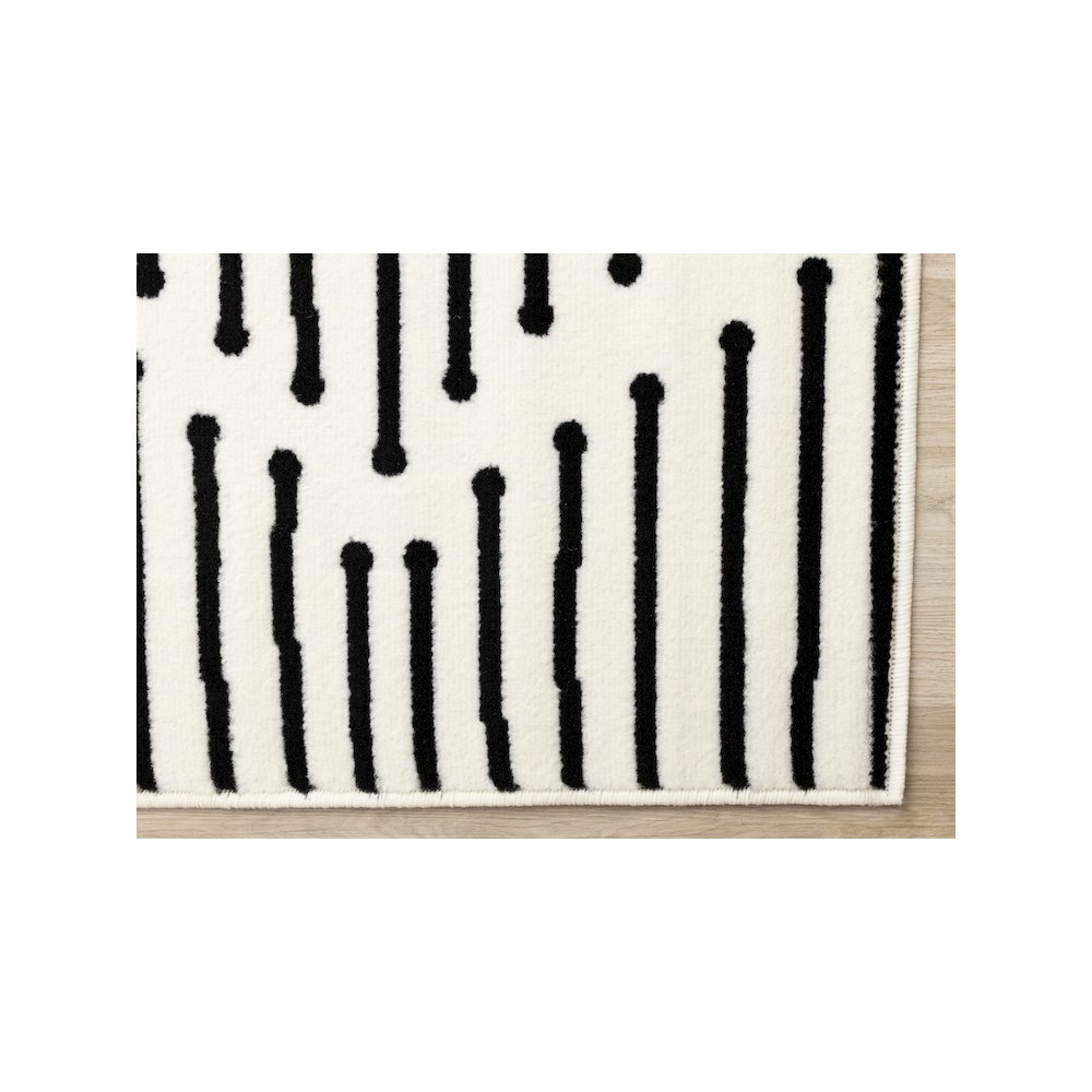 Functional Style Black White Geometric Area Rug. Picture 6