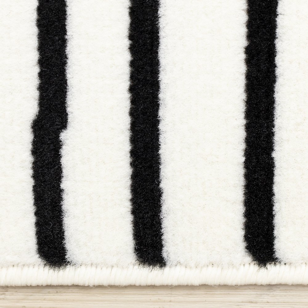 Functional Style Black White Geometric Area Rug. Picture 10