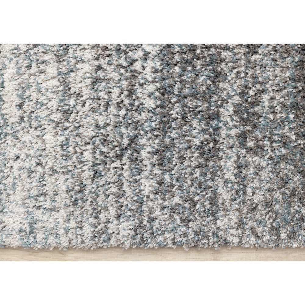 Madison Grey Blue White Modern Soft Shag Rug. Picture 9