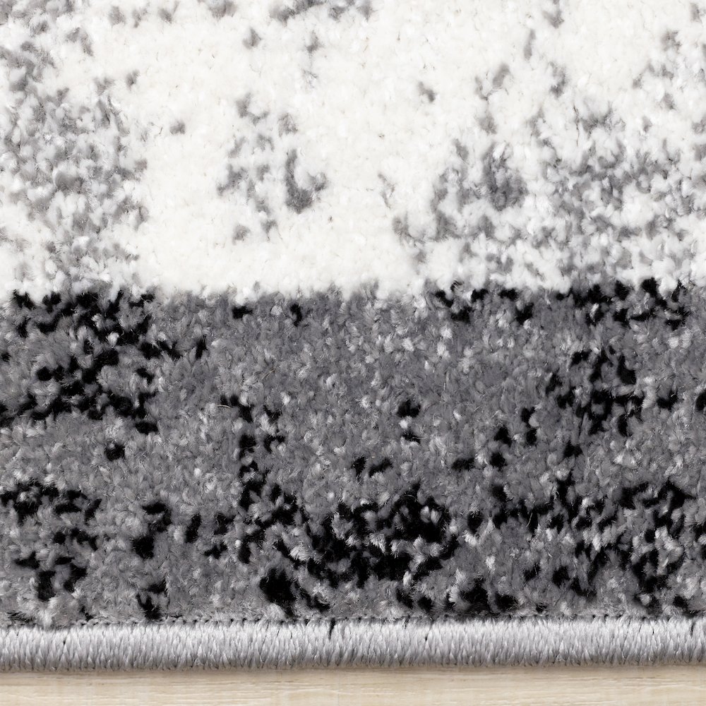 Claremont Grey Black Distressed Lattice Area Rug. Picture 10