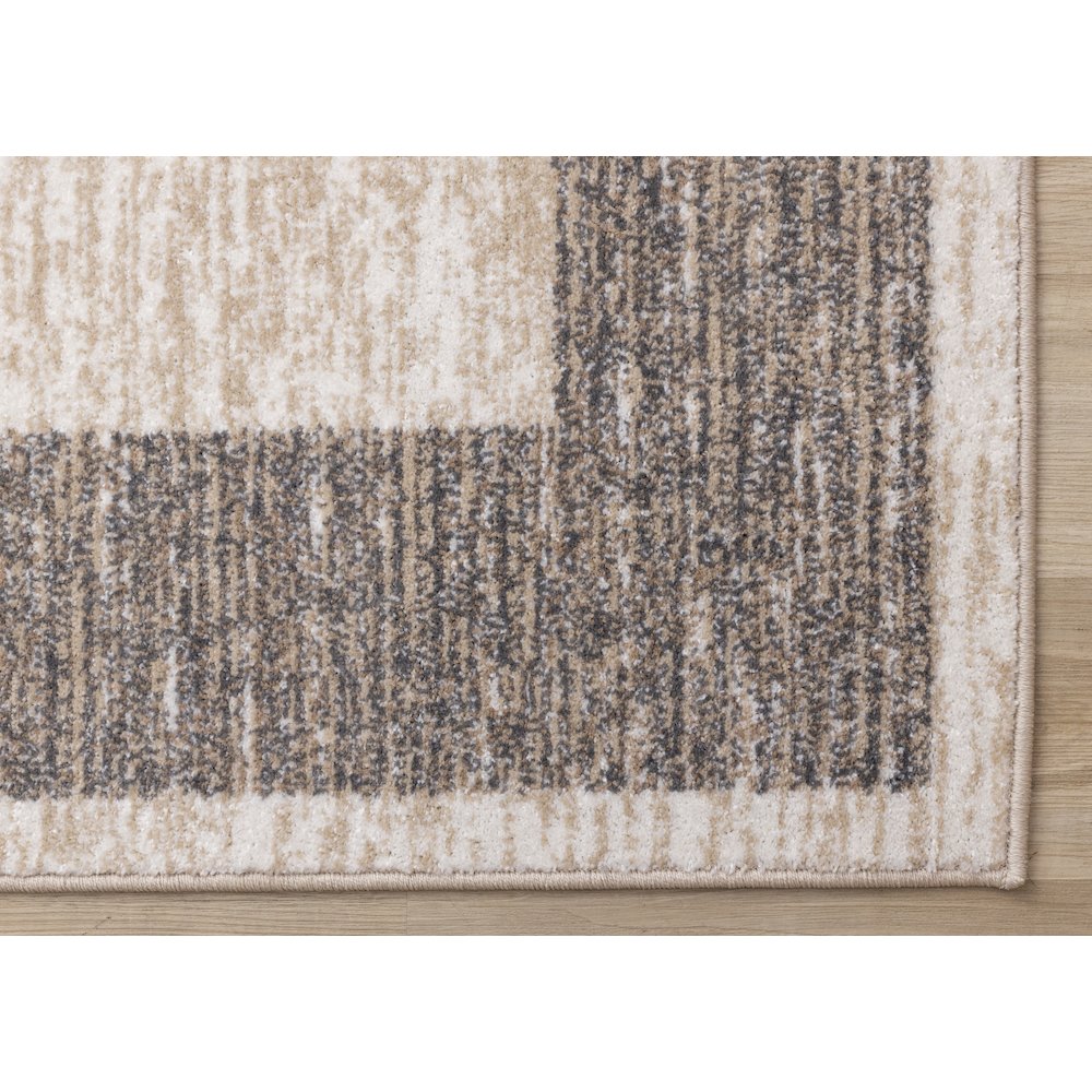 Claremont Beige Taupe Distressed Border Area Rug, 5'3" X 7'7". Picture 6