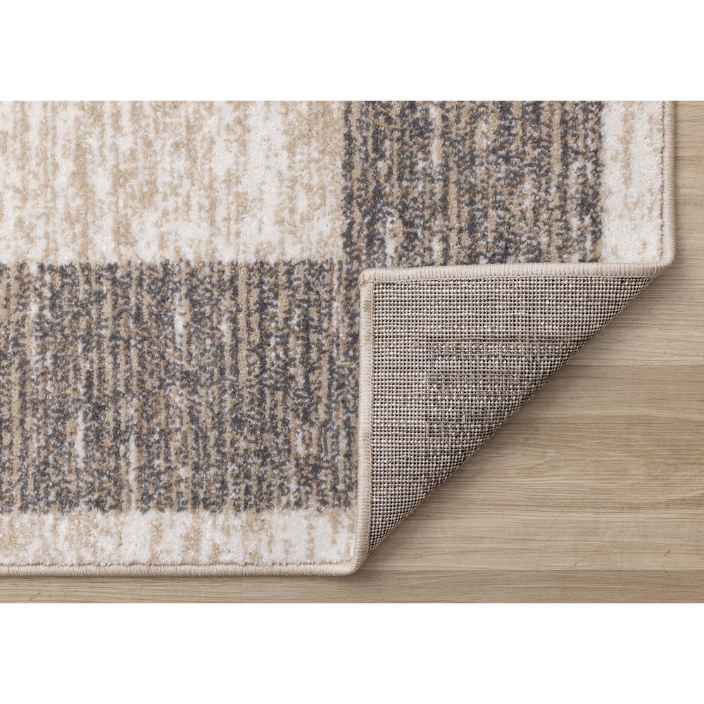 Claremont Beige Taupe Distressed Border Area Rug, 5'3" X 7'7". Picture 7