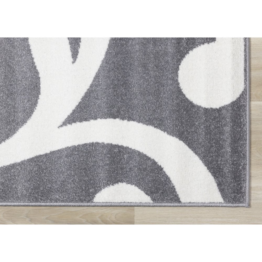 Claremont Grey White Classic Swirl Area Rug, 5' x 8', 5'3" x 7'7". Picture 6
