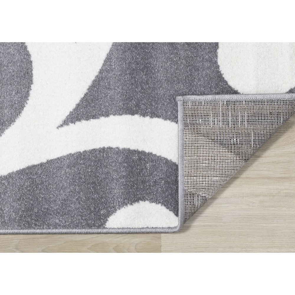 Claremont Grey White Classic Swirl Area Rug, 5' x 8', 5'3" x 7'7". Picture 7