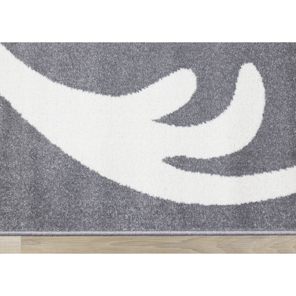 Claremont Grey White Classic Swirl Area Rug, 5' x 8', 5'3" x 7'7". Picture 9